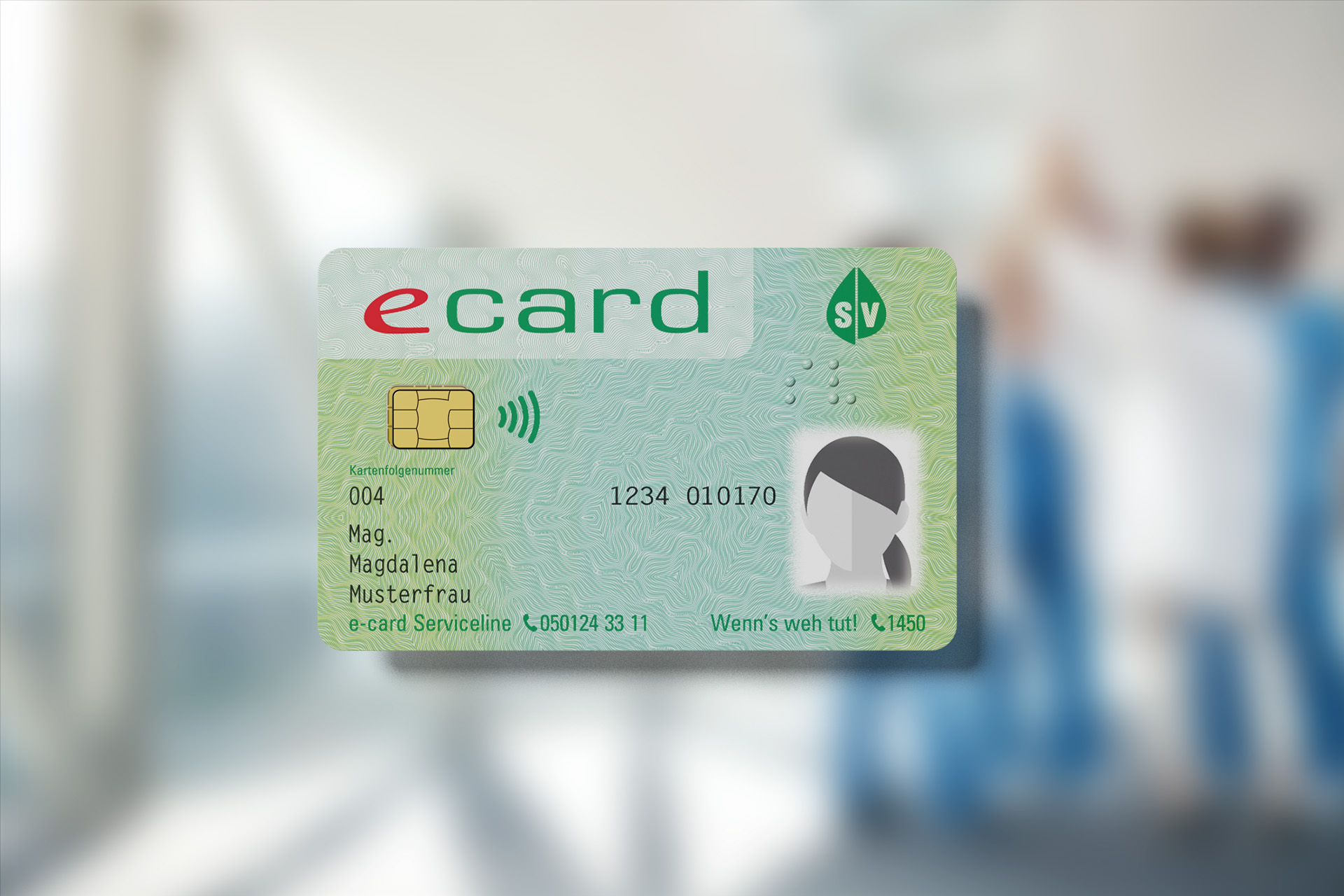 e card, die elektronische Gesundheitskarte